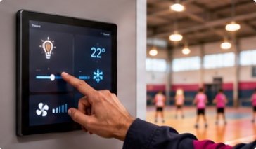 Panel de control de iluminación y clima